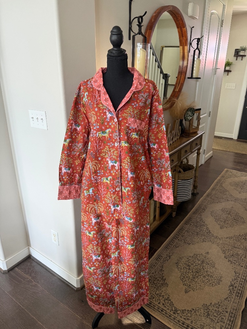Printfresh Organic Cotton Horse Print Long Pajama Set Size XL